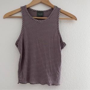 Brown & white striped tank